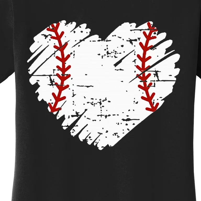 Pocket Baseball Heart Cute Softball Women's T-Shirt