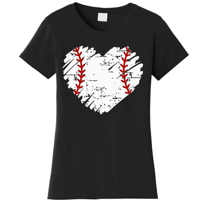 Pocket Baseball Heart Cute Softball Women's T-Shirt