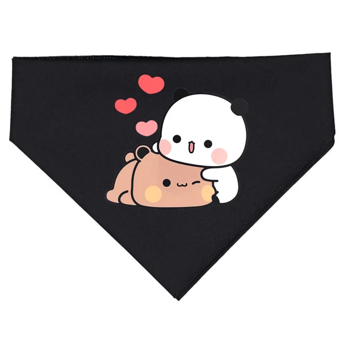 Panda Bear Hug Bubu Dudu Valentines Day's USA-Made Doggie Bandana