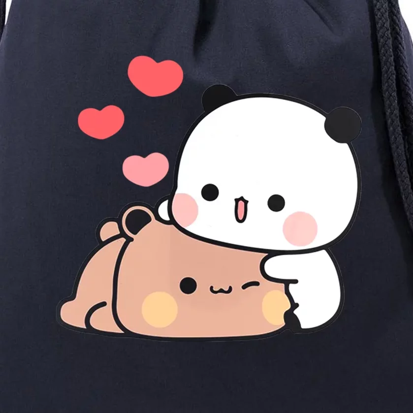 Panda Bear Hug Bubu Dudu Valentines Day's Drawstring Bag