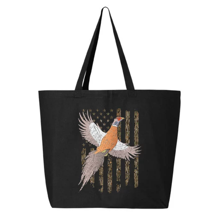 Pheasant Bird Hunting Usa American Flag Tree Camouflage 25L Jumbo Tote