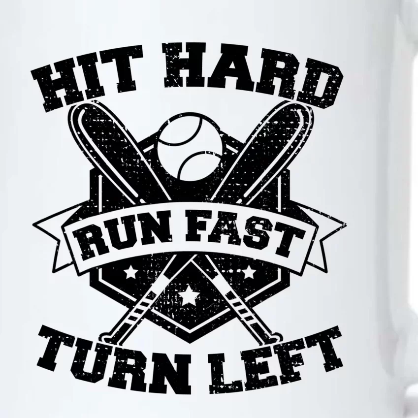 Professional Baseball Hit Hard Run Fast Turn Left Baseball Gift Black Color Changing Mug