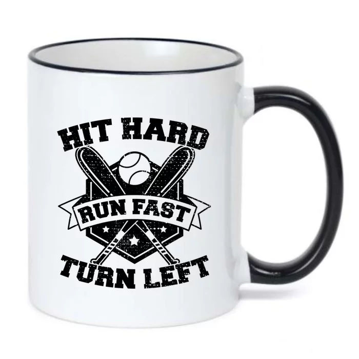 Professional Baseball Hit Hard Run Fast Turn Left Baseball Gift Black Color Changing Mug