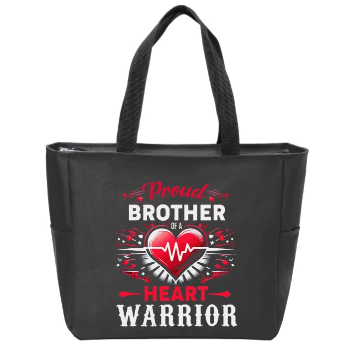 Proud Brother Heart Warrior Chd Awareness Congenital Defect Zip Tote Bag