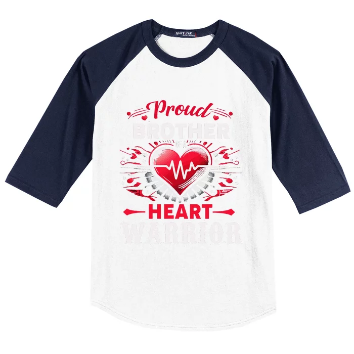 Proud Brother Heart Warrior Chd Awareness Congenital Defect Baseball Sleeve Shirt