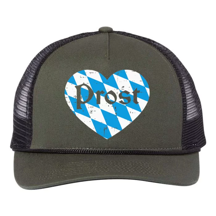 Prost Bavarian Heart Cute Oktoberfest Retro Rope Trucker Hat Cap