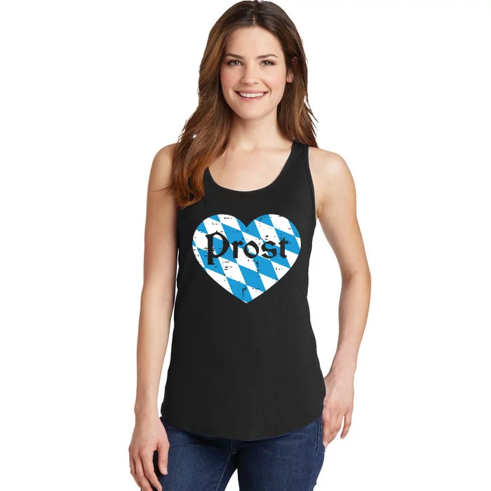 Prost Bavarian Heart Cute Oktoberfest Ladies Essential Tank