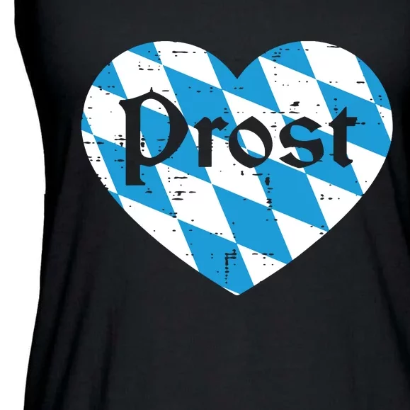 Prost Bavarian Heart Cute Oktoberfest Ladies Essential Flowy Tank