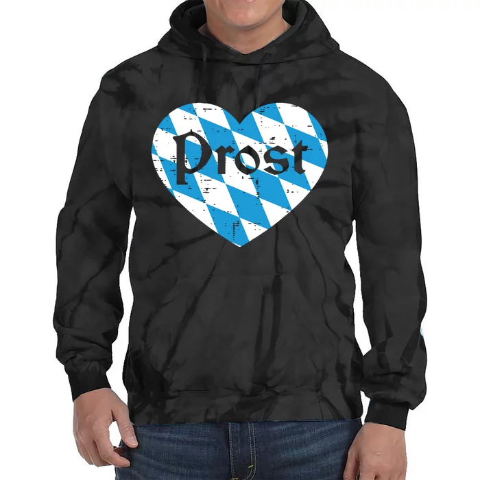 Prost Bavarian Heart Cute Oktoberfest Tie Dye Hoodie