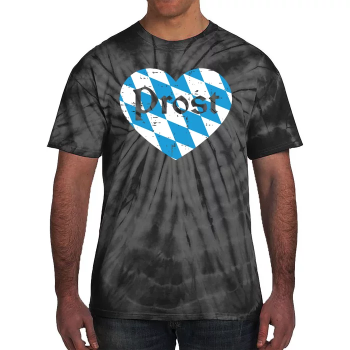 Prost Bavarian Heart Cute Oktoberfest Tie-Dye T-Shirt