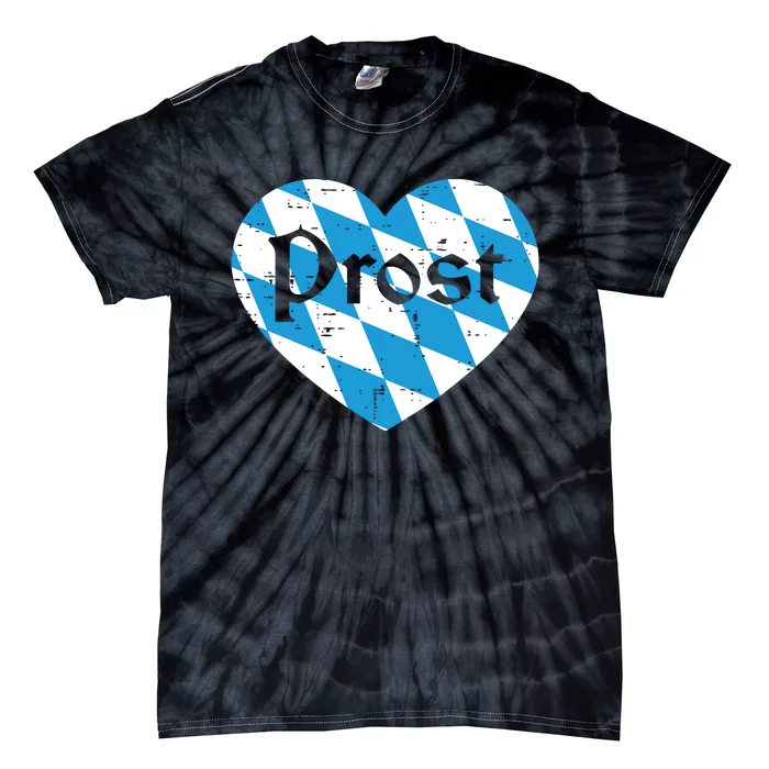 Prost Bavarian Heart Cute Oktoberfest Tie-Dye T-Shirt