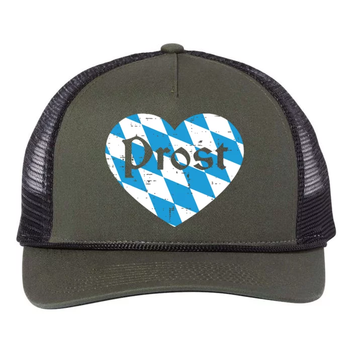 Prost Bavarian Heart Cute Oktoberfest Retro Rope Trucker Hat Cap