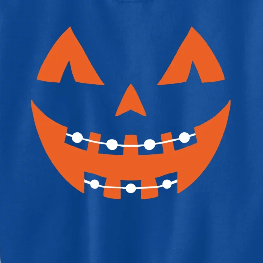 Pumpkin Braces Halloween Jack O Lantern Pumpkin Face Gift Kids Sweatshirt