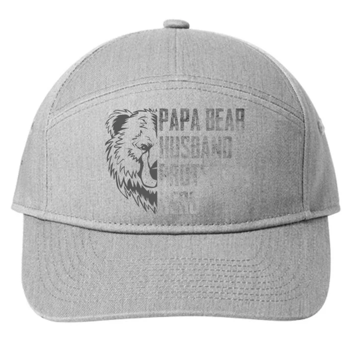 Papa Bear Husband Protector Hero Dad Funny Father's day 7-Panel Snapback Hat