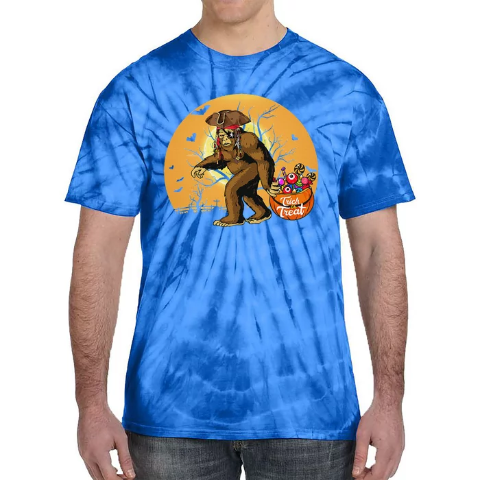 Pirate Bigfoot Halloween Costume Tie-Dye T-Shirt