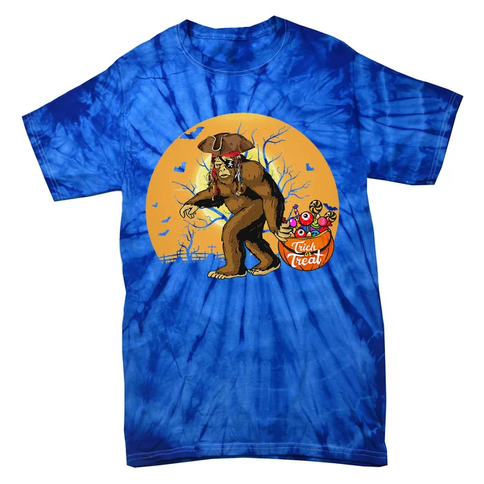 Pirate Bigfoot Halloween Costume Tie-Dye T-Shirt