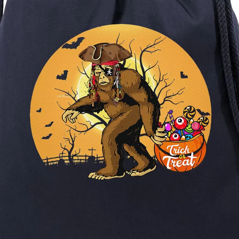 Pirate Bigfoot Halloween Costume Drawstring Bag