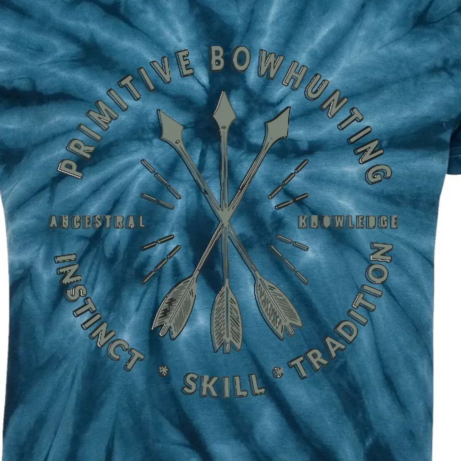 Primitive Bow Hunting , Archery Bow Hunter Gift Kids Tie-Dye T-Shirt