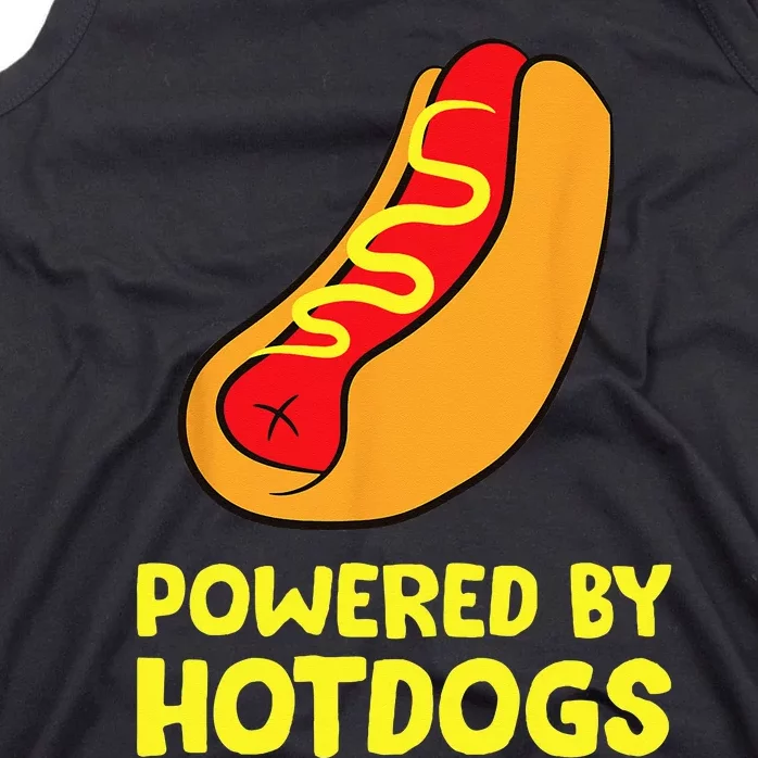 Powered By Hotdogs Funny Hotdog Tank Top