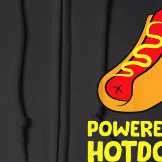 Powered By Hotdogs Funny Hotdog Full Zip Hoodie