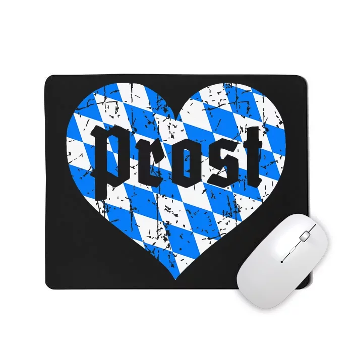 Prost Bavarian Heart Bayern Cute Oktoberfest Mousepad