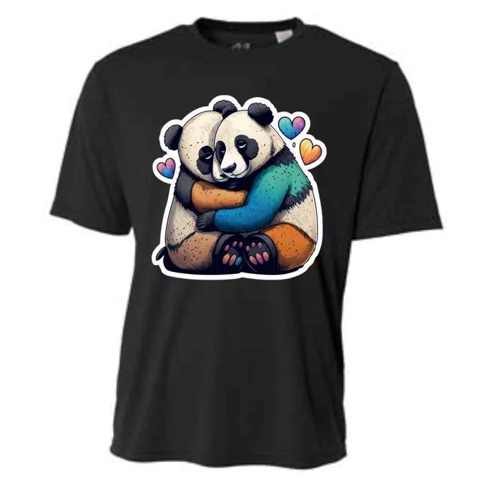 Panda Bear Hugs Love Cooling Performance Crew T-Shirt