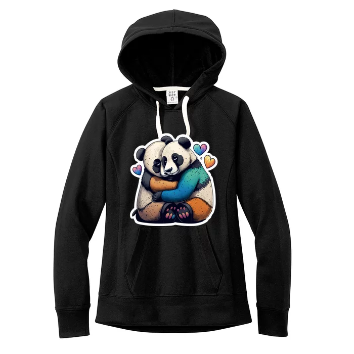 Panda Bear Hugs Love Women's Fleece Hoodie