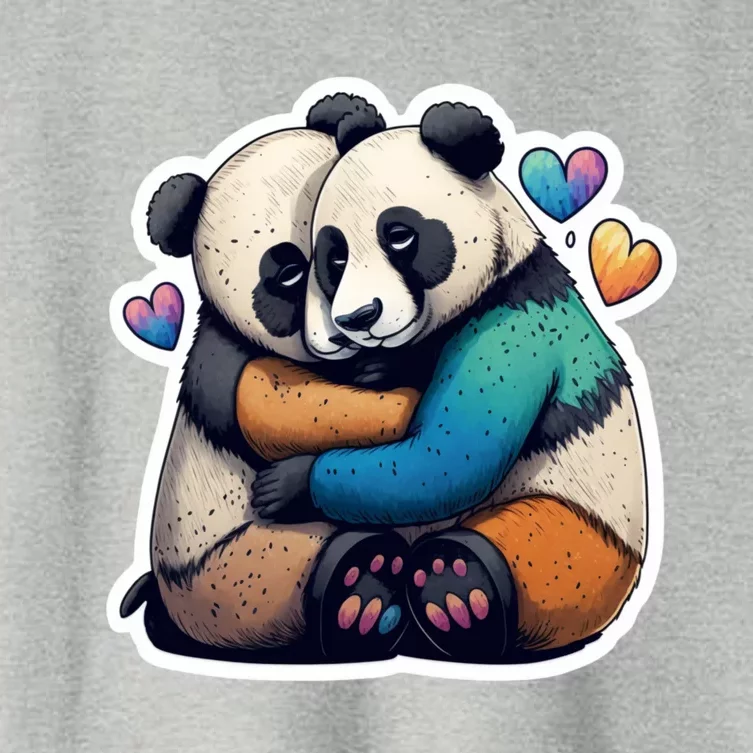 Panda Bear Hugs Love Women's Crop Top Tee