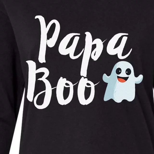 Papa Boo Halloween Family Matching Ghost Dad Womens Cotton Relaxed Long Sleeve T-Shirt