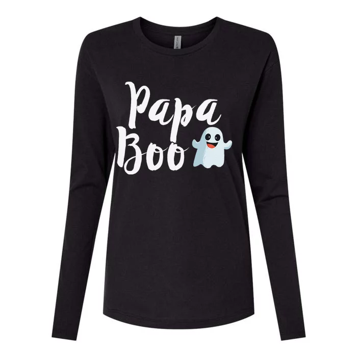 Papa Boo Halloween Family Matching Ghost Dad Womens Cotton Relaxed Long Sleeve T-Shirt