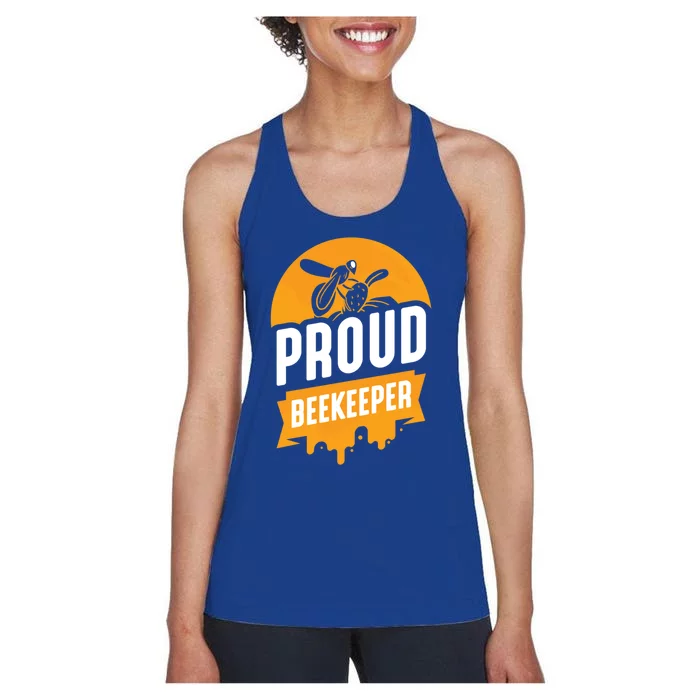 Proud Beekeeper Honeybee Bee Beekeeping Hobby Gift Women's Racerback Tank