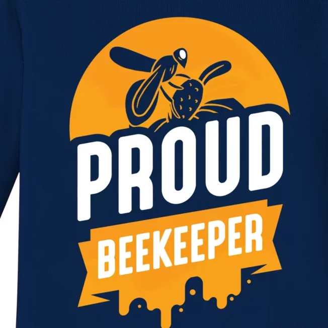 Proud Beekeeper Honeybee Bee Beekeeping Hobby Gift Baby Long Sleeve Bodysuit