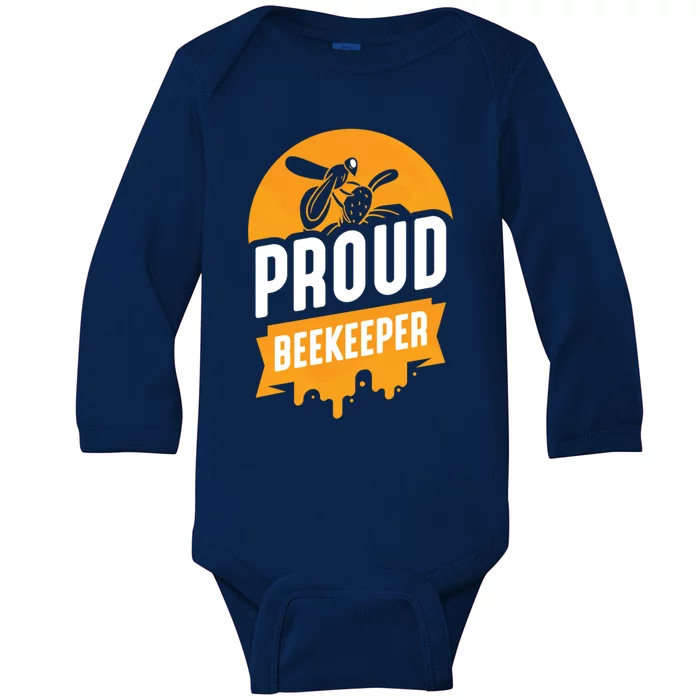 Proud Beekeeper Honeybee Bee Beekeeping Hobby Gift Baby Long Sleeve Bodysuit