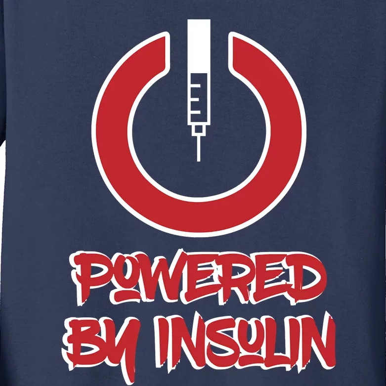 Powered By Insulin Diabetic, Diabetes Kids Long Sleeve Shirt