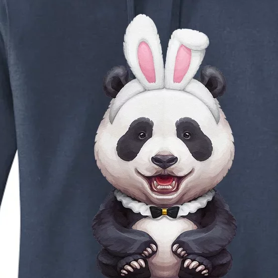 Panda Bear In The Easter Bunny Costume Women's Pullover Hoodie