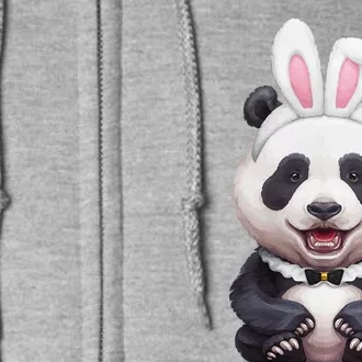 Panda Bear In The Easter Bunny Costume Full Zip Hoodie