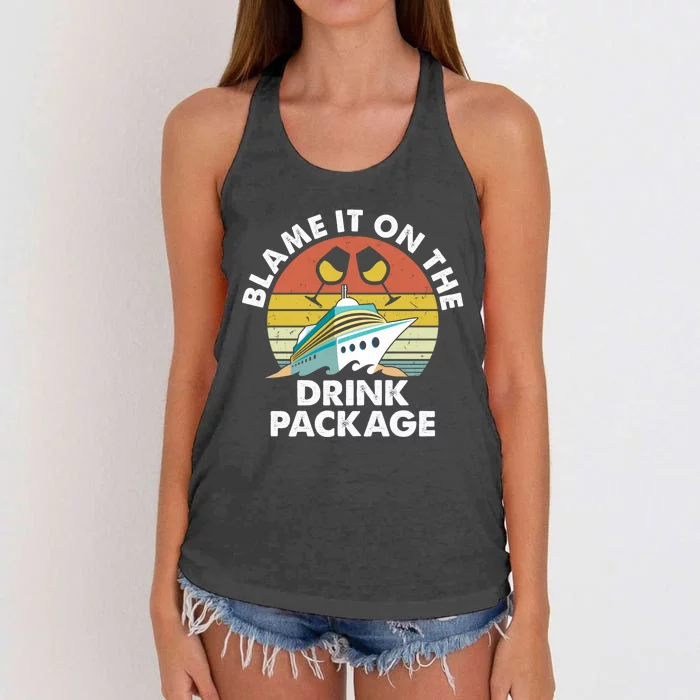 Ped6 Blame It On The Package Retro Ing Cruise Gift Women's Knotted Racerback Tank