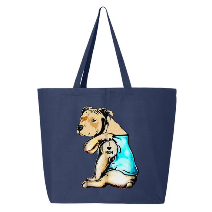 Pit Bull I Love Mom Tattoo MotherS Day Gift 25L Jumbo Tote