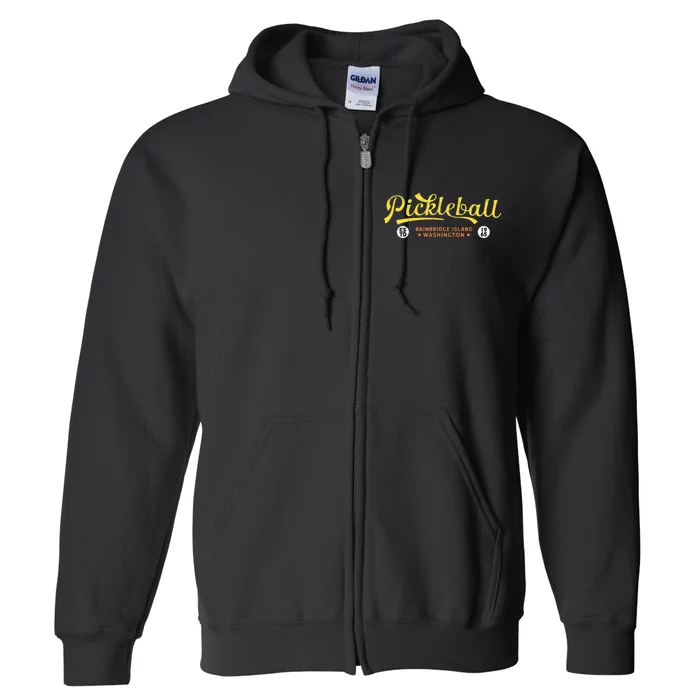 Pickleball Bainbridge Island 1965 Vintage Pickleball Full Zip Hoodie