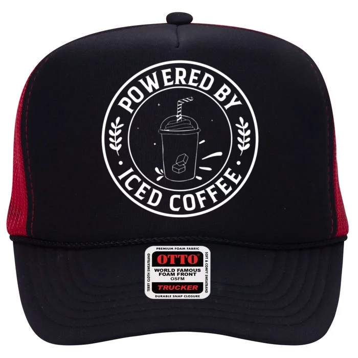 Powered By Iced Coffee High Crown Mesh Trucker Hat