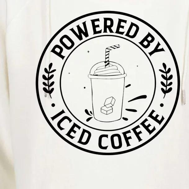 Powered By Iced Coffee Womens Funnel Neck Pullover Hood