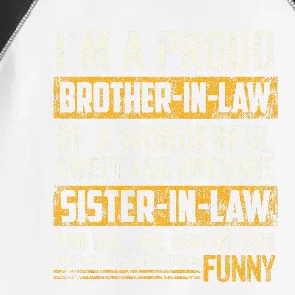 Proud Brother In Law Fathers Day Tee From Sister In Law Toddler Fine Jersey T-Shirt