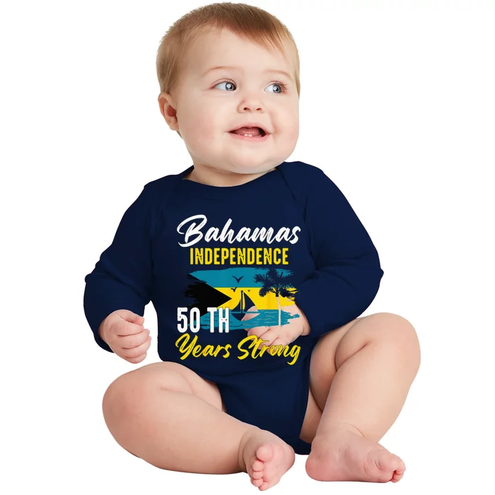 Proud Bahamas Independence 50TH Celebration Souvenir Baby Long Sleeve Bodysuit