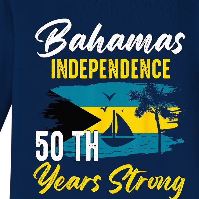 Proud Bahamas Independence 50TH Celebration Souvenir Baby Long Sleeve Bodysuit