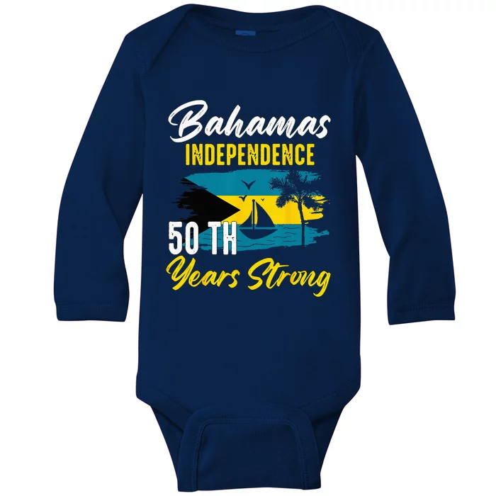 Proud Bahamas Independence 50TH Celebration Souvenir Baby Long Sleeve Bodysuit