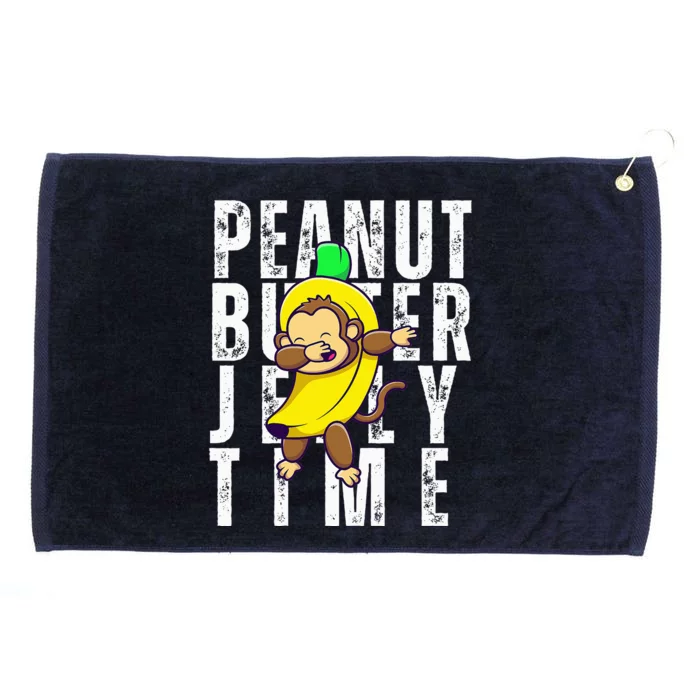 Peanut Butter Jelly Time Monkey Dancing In A Banana Suit Grommeted Golf Towel