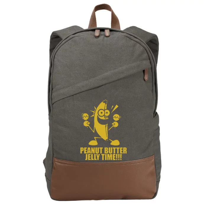 Peanut Butter Jelly Time Banana Cotton Canvas Backpack