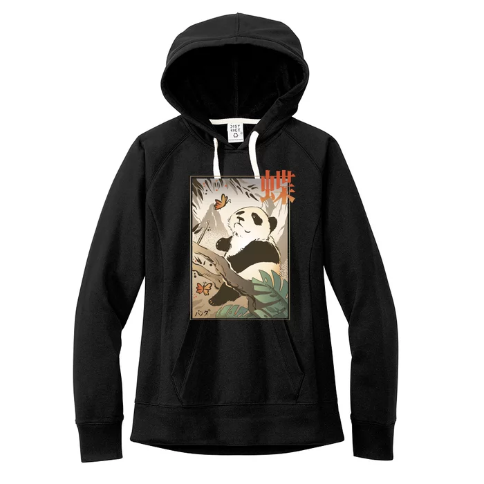 Panda Butterfly Japanese Women's Fleece Hoodie