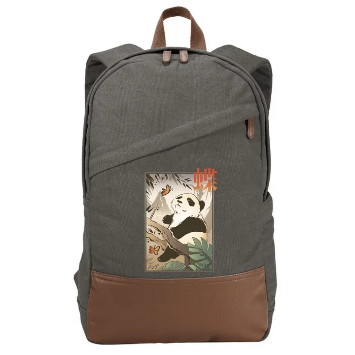 Panda Butterfly Japanese Cotton Canvas Backpack