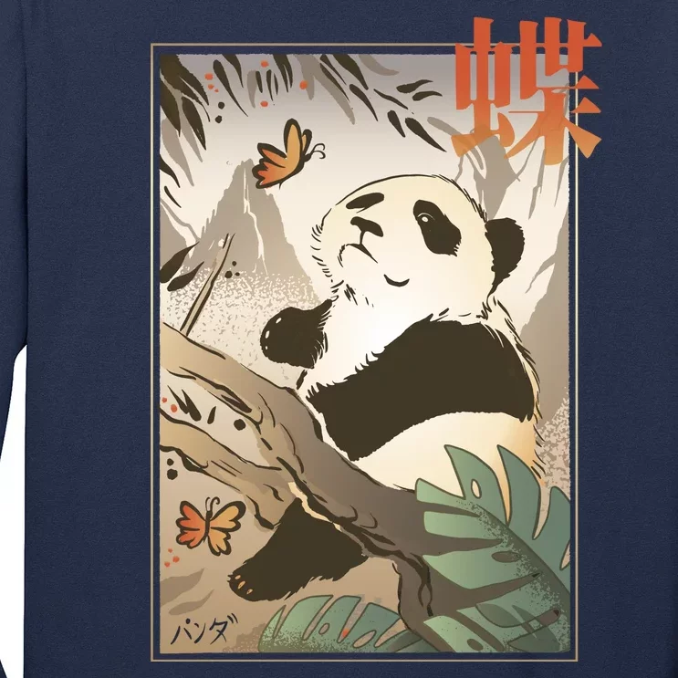 Panda Butterfly Japanese Long Sleeve Shirt